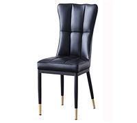 BAKULI Chaises de Salle à Manger Cuisine Latérales Rembourrées Cuir Mat Salon Pieds Métal Modernes Milieu Siècle pour, Chambre Coucher(Negro)