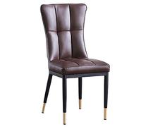 BAKULI Chaises de Salle à Manger Cuisine Latérales Rembourrées Cuir Mat Salon Pieds Métal Modernes Milieu Siècle pour, Chambre Coucher(Dark Brown)