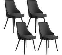 BAKULI Chaises de Salle à Manger Ensemble 4, Cuisine Cuir Pieds Réglables Fer Squelette avec Dossier Rembourré(C)