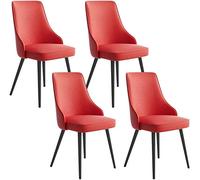 BAKULI Chaises de Salle à Manger Ensemble 4, Cuisine Cuir Pieds Réglables Fer Squelette avec Dossier Rembourré(A)