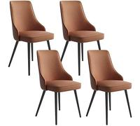 BAKULI Chaises de Salle à Manger Ensemble 4, Cuisine Cuir Pieds Réglables Fer Squelette avec Dossier Rembourré(E)