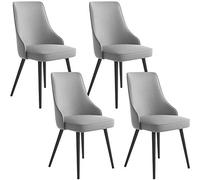BAKULI Chaises de Salle à Manger Ensemble 4, Cuisine Cuir Pieds Réglables Fer Squelette avec Dossier Rembourré(B)