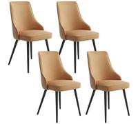 BAKULI Chaises de Salle à Manger Ensemble 4, Cuisine Cuir Pieds Réglables Fer Squelette avec Dossier Rembourré(F)