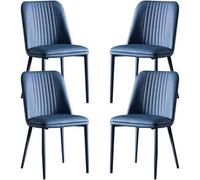 BAKULI Ensemble Chaises Cuisine Salle Manger Tissu Touffeté 1/2/4/6/8 avec Pieds Métal Acier Carbone Meubles Rembourrés Modernes for Salon Décoration Intérieure(A,Set of 4)