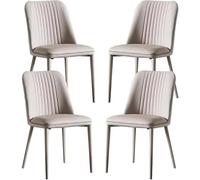 BAKULI Ensemble Chaises Cuisine Salle Manger Tissu Touffeté 1/2/4/6/8 avec Pieds Métal Acier Carbone Meubles Rembourrés Modernes for Salon Décoration Intérieure(D,Set of 4)