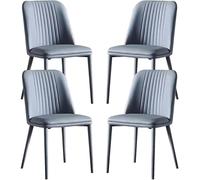 BAKULI Ensemble Chaises Cuisine Salle Manger Tissu Touffeté 1/2/4/6/8 avec Pieds Métal Acier Carbone Meubles Rembourrés Modernes for Salon Décoration Intérieure(B,Set of 4)