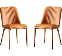 BAKULI Ensemble Chaises Cuisine Salle Manger Tissu Touffeté 1/2/4/6/8 avec Pieds Métal Acier Carbone Meubles Rembourrés Modernes for Salon Décoration Intérieure(B,Set of 2)