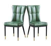 BAKULI Ensemble de 2 Chaises Cuisine Manger Salon Modernes Métal D'appoint Rembourrées Cuir Mat Imperméable l'eau(Green)