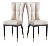 BAKULI Ensemble de 2 Chaises Cuisine Manger Salon Modernes Métal D'appoint Rembourrées Cuir Mat Imperméable l'eau(Beige)