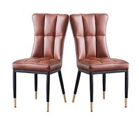 BAKULI Ensemble de 2 Chaises Cuisine Manger Salon Modernes Métal D'appoint Rembourrées Cuir Mat Imperméable l'eau(Orange)