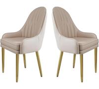 BAKULI Ensemble De 2 Chaises Salle Manger Chaise Moderne Rembourrée Cuir Microfibre Meubles Cuisine Salon Élégants Dossier Ergonomique avec Pieds Métal(C)