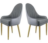 BAKULI Ensemble De 2 Chaises Salle Manger Chaise Moderne Rembourrée Cuir Microfibre Meubles Cuisine Salon Élégants Dossier Ergonomique avec Pieds Métal(G)