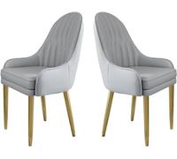 BAKULI Ensemble De 2 Chaises Salle Manger Chaise Moderne Rembourrée Cuir Microfibre Meubles Cuisine Salon Élégants Dossier Ergonomique avec Pieds Métal(E)