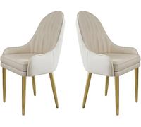 BAKULI Ensemble De 2 Chaises Salle Manger Chaise Moderne Rembourrée Cuir Microfibre Meubles Cuisine Salon Élégants Dossier Ergonomique avec Pieds Métal(B)