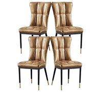 BAKULI Ensemble de 4 Chaises Salle à Manger, Salon Cuisine Modernes Pieds Métal, D'appoint Rembourrées Cuir Mat Imperméable l'eau(Gold)