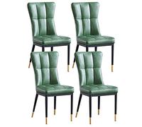 BAKULI Ensemble de 4 Chaises Salle Manger Latérales Rembourrées Cuir PU Mat Salon Modernes avec Pieds Métal Milieu du Siècle(Green)