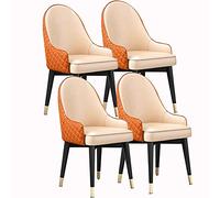 BAKULI Ensemble de 4 Chaises Salle Manger Salon Cuisine D'appoint Modernes Dossier Haut Et Siège Souple Rembourré Soft Chaise Longue Cuir Microfibre avec Pieds Bois Massif(E)