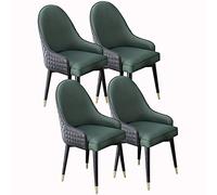 BAKULI Ensemble de 4 Chaises Salle Manger Salon Cuisine D'appoint Modernes Dossier Haut Et Siège Souple Rembourré Soft Chaise Longue Cuir Microfibre avec Pieds Bois Massif(F)