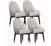 BAKULI Ensemble de 4 Chaises Salle Manger Salon Cuisine D'appoint Modernes Dossier Haut Et Siège Souple Rembourré Soft Chaise Longue Cuir Microfibre avec Pieds Bois Massif(A)