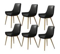 BAKULI Ensemble De 6 Chaises Salle Manger Cuisine Chaise D'appoint Moderne Cuir Imperméable avec Pieds Métal for Bureau Chambre Coucher(Negro,Golden Leg)