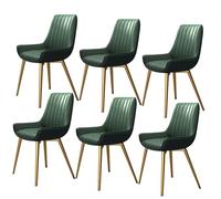 BAKULI Ensemble De 6 Chaises Salle Manger Cuisine Chaise D'appoint Moderne Cuir Imperméable avec Pieds Métal for Bureau Chambre Coucher(Green,Golden Leg)