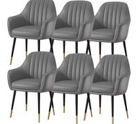 BAKULI Ensemble De 6 Chaises Salle Manger Cuisine Modern Times Coiffeuse Cuir Microfibre Chaise Maquillage Pieds Métal Robustes(L)