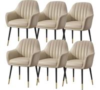 BAKULI Ensemble De 6 Chaises Salle Manger Cuisine Modern Times Coiffeuse Cuir Microfibre Chaise Maquillage Pieds Métal Robustes(E)