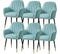 BAKULI Ensemble De 6 Chaises Salle Manger Cuisine Modern Times Coiffeuse Cuir Microfibre Chaise Maquillage Pieds Métal Robustes(A)