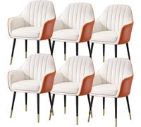 BAKULI Ensemble De 6 Chaises Salle Manger Cuisine Modern Times Coiffeuse Cuir Microfibre Chaise Maquillage Pieds Métal Robustes(D)