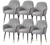 BAKULI Ensemble De 6 Chaises Salle Manger Cuisine Modern Times Coiffeuse Cuir Microfibre Chaise Maquillage Pieds Métal Robustes(J)