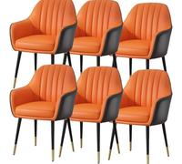 BAKULI Ensemble De 6 Chaises Salle Manger Cuisine Modern Times Coiffeuse Cuir Microfibre Chaise Maquillage Pieds Métal Robustes(F)