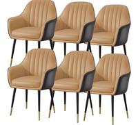 BAKULI Ensemble De 6 Chaises Salle Manger Cuisine Modern Times Coiffeuse Cuir Microfibre Chaise Maquillage Pieds Métal Robustes(I)