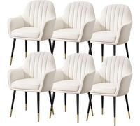 BAKULI Ensemble De 6 Chaises Salle Manger Cuisine Modern Times Coiffeuse Cuir Microfibre Chaise Maquillage Pieds Métal Robustes(G)