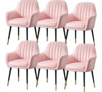 BAKULI Ensemble De 6 Chaises Salle Manger Cuisine Modern Times Coiffeuse Cuir Microfibre Chaise Maquillage Pieds Métal Robustes(K)