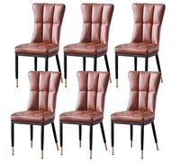 BAKULI Ensemble de 6 Chaises Salle Manger Latérales Rembourrées Cuir PU Mat Salon Modernes avec Pieds Métal Milieu du Siècle(Orange)