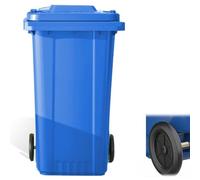 BAKULI Poubelle Cuisine 30L 50L 100L 120L 240L Usage Résidentiel Commercial Avec Roulettes Couvercle Idéale For Jardin Garage Terrasse Ou L'extérieur(Blue,100L)