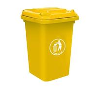 BAKULI Poubelle Cuisine 50 L 100 120 Grande D'extérieur Avec Roulettes Couvercle Idéale For Porche Jardin Terrasse Patio(Yellow,50L)