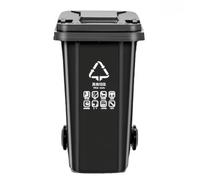 BAKULI Poubelle D'extérieur 120 L Avec Couvercle Grande Capacité Robuste Commerciale Roulettes Résistantes L'usure(Negro)