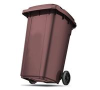 BAKULI Poubelle D'extérieur Avec Couvercle Roulettes Poignée Antidérapante Idéale Terrasses Cuisines Réceptions Plein Air(Brown,240L)