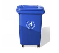 BAKULI Poubelle Grande Capacité 30L 50L 100L 120L Avec Roulettes Couvercle Idéale For Une Cuisine D'extérieur Porche Terrasse Ou Un Patio(Blue,50L)