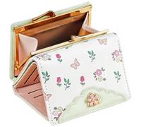 Bakurok Petit portefeuille compact à trois volets pour femme avec blocage RFID et fenêtre pour carte d'identité, vert clair, Moderne