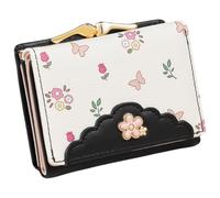 Bakurok Petit portefeuille compact à trois volets pour femme avec blocage RFID et fenêtre pour carte d'identité, noir, Moderne