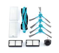 BAKUUM Lot de 1 roue, 1 rouleau, 4 brosses latérales, 2 filtres à réservoir solides, 2 filtres à liquide pour Cecotec Conga Series 5090, 6090 et 7090