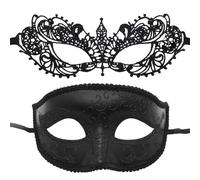 Bal masqué, couvre-visages pour couples | Ensemble de masques en dentelle pour femmes, 2 pièces, couvre-visage pour bal de fin d'année,Accessoire de costumes de fête, masque de mascarade pour Mardi Gr