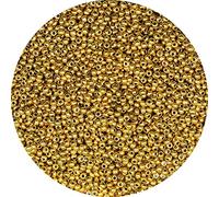 Bala&Fillic 2mm Perles de Rocaille Dorées de Environ 9000 pièces/100g, 12/0 Perles en Verre pour Fabrication de Bracelets et Colliers (Dorées)
