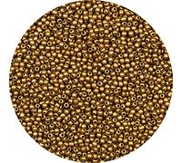 Bala&Fillic 2mm Perles de Rocaille Matte Doré de Environ 9000 pièces/100g, 12/0 Perles en Verre pour Fabrication de Bracelets et Colliers (Matte Doré)