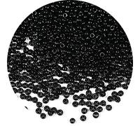 Bala&Fillic 2mm Perles de Rocaille Noir de Environ 9000 pièces/100g, 12/0 Perles en Verre pour Fabrication de Bracelets et Colliers (Noir)