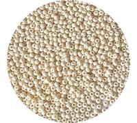 Bala&Fillic 3mm Perles de Rocaille Beige de Environ 4000 pièces/100g, 8/0 Perles en Verre pour Fabrication de Bracelets et Colliers (Beige)