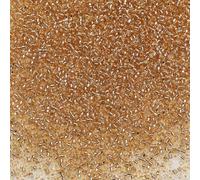 Bala&Fillic Lot de 10 000 perles de rocaille en verre transparent avec doublure argentée - 110 g - Couleur champagne - 12/0