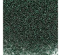 Bala&Fillic Lot de 10 000 perles de rocaille transparentes doublées en argent 110 g - Perles de verre de 2 mm à enfiler pour la fabrication de bijoux (vert noir)